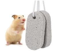 Hemobllo Pierre à pour Dents d'animaux de Compagnie 2 Pièces Enrichie en Calcium Minéral 9 X 4,5 Cm Forme Rectangulaire Adaptée Hamster Lapin Chinchilla