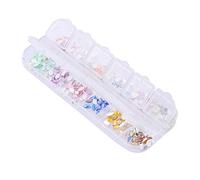 Hemobllo Pierres à facettes pour nail art Couleurs multiples avec boîte de rangement Décoration Ongles DIY pour Nails Cosmétiques et Accessoires Cristaux Ab à Dos Plat