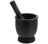 Hemobllo Pilon à Ail en Bois Imitation Bol à Broyer L’Ail et Épices Presse-Ail Manuel Polyvalent pour Purée D’Ail et Broyage de Pilules Ustensile Cuisine Sain et Solide Usage