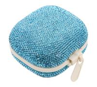 Hemobllo Pilulier Portable avec 4 Compartiments en Abs et Décorations Brillantes Bleues, Organiseur de Remède Compact et Élégant pour Maison et Voyage, Protection des Pilules