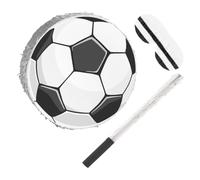 Hemobllo Piñata Ballon de Football en Carton Robuste avec Papier Crépon, Kit Complet Incluant Bâton et Masque Yeux, Décoration Fête D’anniversaire Garçon Fille Thème Football, Jeu