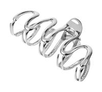 Hemobllo Pince à Griffe Géante Blanche pour Cheveux Épais, Grosse Barrette Ondulée en Métal, Accessoire Coiffure Femme et Adolescente, Maintien Ferme pour Sport et Maquillage