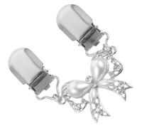 Hemobllo Pince à Pull en Alliage Nœud Décoratif Blanc Pince à Châle Broche Décorative pour Cardigan et Robe Femme Accessoire Léger et Pratique pour Maintien D’Écharpe et Vêtements