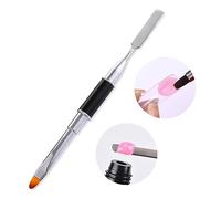 Hemobllo Pinceau Double Extrémité pour Extension Dongles Gel UV Brosse Manucure Plate et Pinceau pour Nail Art Adapté Gel UV Acrylique et Ongles Naturels Outil Portable avec Capuchon