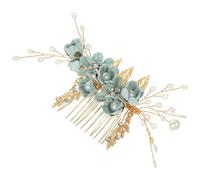 Hemobllo Pinces À Cheveux Latérales En Forme De Fleur De Mariée : Alliage Strass Accessoires De Coiffure Floraux Pour Mariées Peigne À Cheveux Mariage Bal Fête D'Anniversaire (Vert)