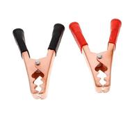 Hemobllo Pinces Crocodiles Robustes pour Câble Batterie Voiture, 2pcs en Métal Isolation Plastique, Durabilité Renforcée et Compactes pour Connexions D'urgence Automobiles