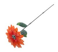 Hemobllo Piquet de Jardin Forgé Décoratif Fleur Orange Accessoire de Décoration Extérieure pour Pelouse Cour et Jardin Aux Intempéries Surface Lisse et Durable