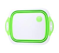 Hemobllo Planche à Découper Multifonctionnelle Panier D'égouttage Vert en Plastique et Silicone, Accessoire Pratique pour Couper Légumes et Fruits Cuisine