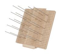 Hemobllo Planche de Blocage pour Tricot Marron en Bois et Acier Inoxydable avec Lignes de Grille Précises, Accessoires Épingles, pour Travaux Manuels et Débutants à Domicile