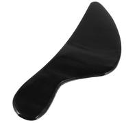 Hemobllo Planche de Massage Gua Sha en Corne Naturelle Noire pour Visage Outil de Grattage Délicat Portable Favorisant la Circulation Sanguine et Réduisant les Poches