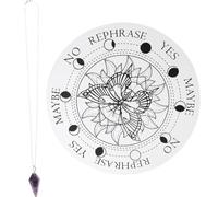 Hemobllo Plaque de Pendule en Bois Sculpté 2 Pièces Pendentif en Pierre Naturelle Tableau de Messages de Divination Ensemble de Planches à Pendule pour Contemplation et Radiesthésie