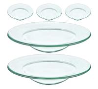 Hemobllo Plat à Fondre la Cire en Verre 10 Cm Lot de 5 Plaques de Remplacement pour Brûleur à Cire Parfumée, Support pour Chauffe-Huile, Accessoires Aromathérapie Intérieur