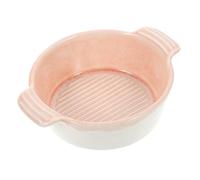 Hemobllo Plat à Four Céramique avec Double Poignée Bol à Cuisson Chaleur Compatible Micro Ondes et Lave pour et Gratins Couleur Rose