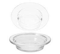 Hemobllo Plat en Verre Transparent pour Aromathérapie 2 Pièces pour Chauffe-Cire Diffuseur de Cire Rond Élégant et Facile à Nettoyer Adapté pour Bureau et Maison