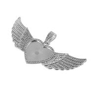 Hemobllo Plateau à Pendentif Cœur En Alliage Strass, Diy Décorations Bijoux, Couleur Blanc K, Pour Créations Artisanales, Style Ange, Utilisation Loisirs Créatifs, Présent Fête