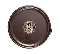 Hemobllo Plateau à Thé en Ébénisterie Électrique Rond Grand Format 1 Pièce Support pour Théière en Terre Cuite Violette Plateau de Service Ajouré pour Tasses à Thé Usage Maison