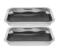 Hemobllo Plateau de Dissection Biologique A4 en Acier Inoxydable 304 Revêtement Cire Naturelle 26X19X4 CM Lot de 2 Pièces Équipement de Laboratoire pour Travaux Pratiques et Enseignement