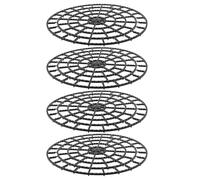 Hemobllo Plateau de Pot de Fleurs Rond 4 Pièces en Plastique Noir Texture Antidérapante avec Trous de Drainage pour Protection du Sol en Intérieur ou Appui de Fenêtre