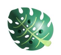 Hemobllo Plateau de Service Plastique Feuille de Palmier Petit Format, Porte-aliments Tropical, Plateau de Grignotages pour Fêtes et Pique-niques, Décor Jungle, Accessoire Réutilisable