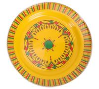 Hemobllo Plateau Émaillé Jaune Style Chinois pour Fruits Secs et Nourriture, Décoration Créative pour Table à Manger, Plat Vintage pour Restaurant et Service