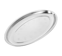 Hemobllo Plateau Ovale Acier Inoxydable Épais pour Service de Plats Adapté à Fruits Pâtisseries et Viandes Rôties Surface Polie Sans Danger pour Main pour Maison Restaurant et Buffet
