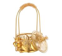 Hemobllo Plateau Ramadan avec Couvercle en Plastique et Métal, Bol Décoratif Islamique pour Friandises, Centre de Table Eid Moubarak, Décoration Maison pour Fêtes Musulmanes, Rangement