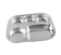 Hemobllo Plateau Repas Divisé Acier Inoxydable Compartiments Repas Équilibré pour École Cantine Maison Picnics