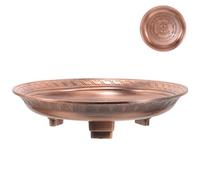 Hemobllo Plateau Rond en Métal Rouge Cuivré, Assiette D'offrande Bouddhiste pour Rituels et Cérémonies, Plateau du Temple Décoratif, Fourniture Bouddhiste Résistante et Solide, Cendrier