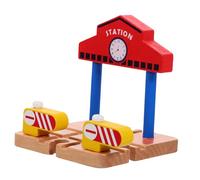 Hemobllo Plateforme de Gare Bois pour Garçon Fille Éducatif de Construction de Circuit Ferroviaire Accessoire Léger et Portable pour Scène de Train Stimule Imagination Résolution de