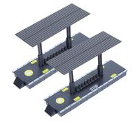 Hemobllo Plateforme de Simulation de Train 2pcs en Plastique pour Décor Ferroviaire DIY, Quai de Gare Solide et Résistant, pour Modélisme Ferroviaire Garçon et Filles