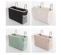 Hemobllo Pochette De Rangement En Feutre Blanc Pour Lit De Chevet, Voiture Ou Barres De Lit Organisateur Suspendu Avec Maille Polyester