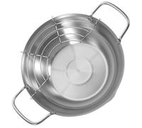 Hemobllo Poêle à Frire Japonaise Tempura Inoxydable Mini Friteuse Induction avec Bac Égouttoir Résistance Corrosion et Circulation Huile