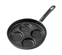 Hemobllo Poêle à Œufs Antiadhésive Compartiments Fonte Compatible Induction Cuisson Uniforme Huile pour Usage Domestique Noire