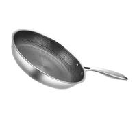 Hemobllo Poêle Antiadhésive Nid d'Abeille 24 CM en Acier Inoxydable Compatible Induction et Gaz Poêlon Polyvalent pour Œufs et Steak Revêtement Solide sans Pfoa Cuisson Uniforme