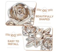 Hemobllo Poignée Armoire Européenne avec Plaque Arrière Finition Laquée Blanc Crème Design Floral Rose Moderne Bouton de Alliage de Zinc Vintage Poignée Décorative pour Commode Armoire et
