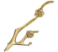 Hemobllo Poignée de Meuble en Laiton, Motif Branche Fleur Vintage, Bouton de Tiroir Décoratif 150x42x25 Mm, Boutons de Porte D'armoire Polyvalents pour Commode, Placard et Bibliothèque