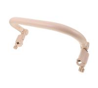 Hemobllo Poignée Extensible pour Poussette Bébé Accoudoir Allongé en Cuir PU Beige Structure Robuste Barre de Guidon Accessoire Pratique pour Sécurité et Confort lors des Balades