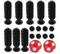 Hemobllo Poignées de Rechange Noires Dentelées pour Foot 8 Pièces Embouts de Tiges 8 Pièces 2 Mini-Ballons Rouge et Blanc 32 MM - Accessoires pour Table de Foot Composants Précis pour Jeu