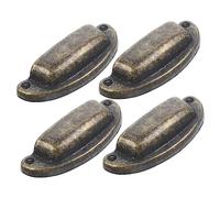 Hemobllo Poignées De Tiroir Vintage En Métal Coquille Patiné Bronze Ancien Certifié Solide Tiroirs Et Armoires Design Rétro Européen Usage La Cuisine Et Commode Lot De 4 Pièces