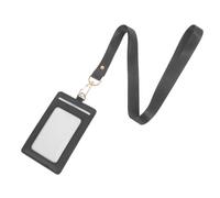 Hemobllo Porte-cartes Identité PU avec Cordon Tour de Cou Étui Rigide pour Badges Nominatifs Protection Pratique pour Employés et Étudiants Léger et Réutilisable