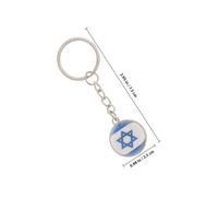 Hemobllo Porte-clés Double Face Drapeau Israël Métal et Globe Verre Accessoire Décoratif pour Sac et Porte-clés Léger