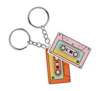 Hemobllo Porte-clés En Ruban Adhésif Créatif 2 Pièces Pour Femme, Rose Et Orange, Pendentifs Doubles Faces, Accessoires Suspendus Pour Paquet, Usage Quotidien Et Présent