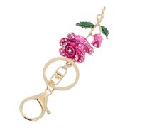 Hemobllo Porte-clés Fleur de Rose de Cristaux Élégant Pendentif Floral Étincelant Accessoire Léger pour Sac à Main Femme Porte-clés Compact et Cadeau Prêt à Offrir