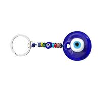 Hemobllo Porte-clés Œil Turc Bleu en Alliage Pendentif Décoration Suspendue pour Bénédiction et Anniversaire, Ornement Clé Élégant et Protection Contre le Mauvais Œil
