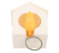Hemobllo Porte-clés Nichoir Oiseau Blanc en Abs avec Alarme Sifflet et Dos Adhésif, Porte-clés Mignon pour Garçon et Filles, Rentrée Scolaire