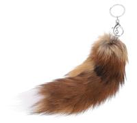 Hemobllo Porte-Clés Queue de Renard en Fausse Fourrure Accessoire Paquet à Main Marron Grand Modèle Anneau Porte-Clés Solide Décoration pour Clés et Paquet Présent pour Usage