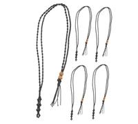 Hemobllo Porte-colliers En Cristal Tressé Rétro Lot De 6 Cordons Réglables En Fil Ciré Noir Pour Bijoux Femme Usage Quotidien Taille Unique