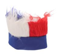 Hemobllo Postiche Artificielle Bleu Blanc Rouge à Dessus Ouvert, Postiche Légère et Respirante pour Supporters de Football, Accessoire de Fête Coloré pour Match, Festival et Événement