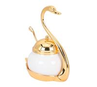 Hemobllo Pot à Sucre Aluminium Doré avec Cuillère Intégrée Récipient Élégant et pour Sucre Poudre ou Morceaux Décoration de Table pour Cuisine et
