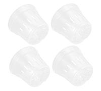 Hemobllo Pot De Fleurs Transparent pour Orchidées, Lot De 4 Pots en Plastique Rigide 140, Drainant Et Respirant, pour Jardinage en Intérieur Et Balcon, Plantation Horticole Perforée